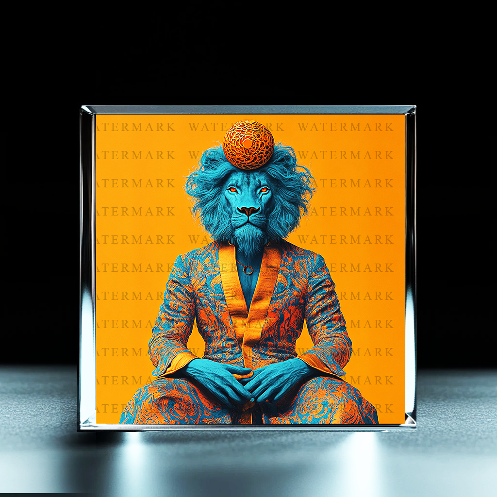 Celestial Lion King Acrylic Photo Block - Ozart