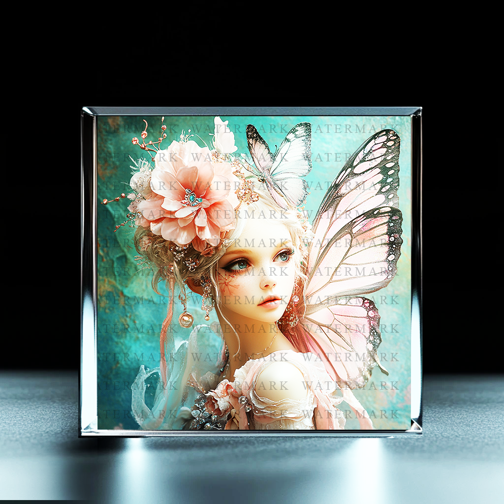Enchanted Butterfly Fairy Acrylic Photo Block - Ozart