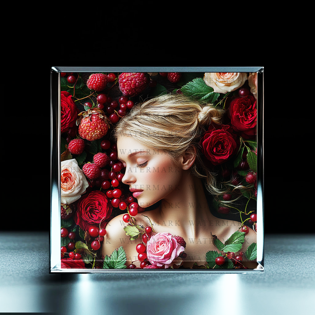 Ethereal Floral Dreamscape Acrylic Photo Block - Ozart